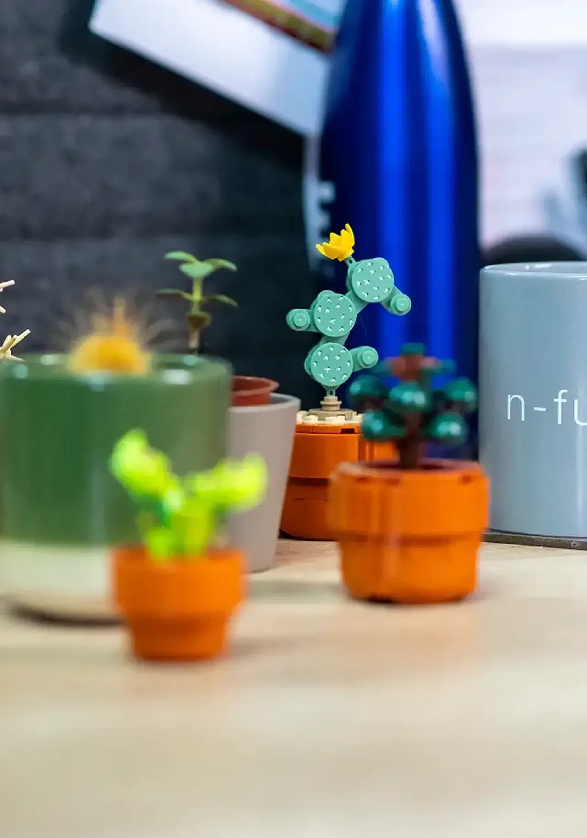 Lego botanicals on a desk